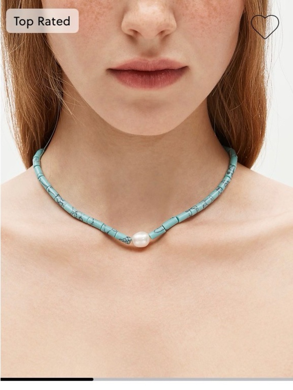NWT. J. Crew Turquoise Bead Necklace with Pearl. Brand New!